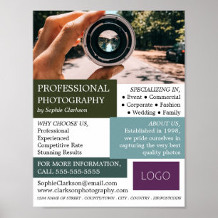 Kameraobjektiv, fotografi, fotouthyrning poster