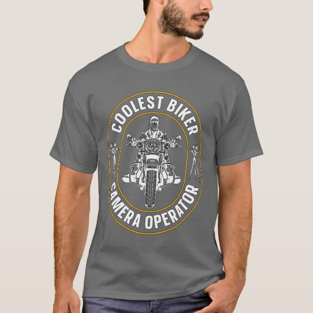 Kameraoperatör Coolest Biker Camera Movie Maker g T Shirt (Framsida)