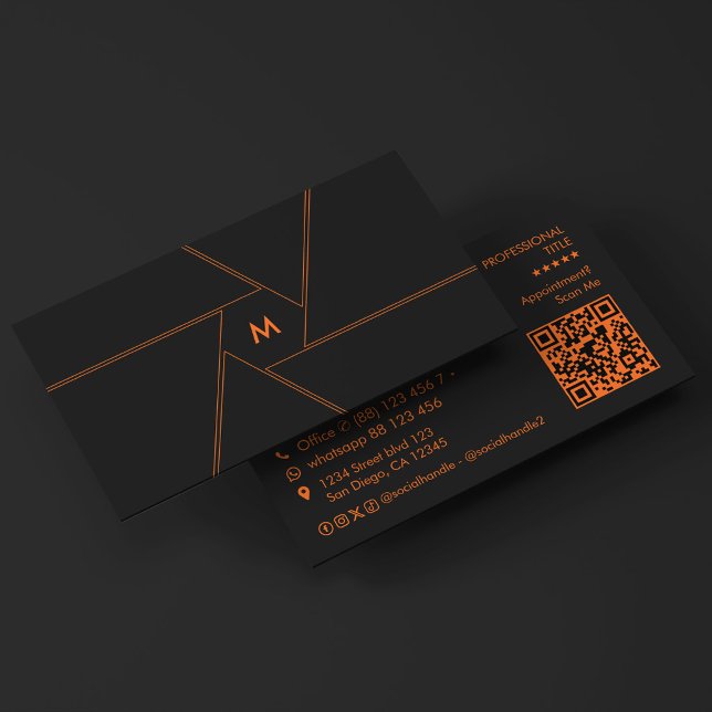 Kameraslutare lins Fotograf Orange Svart Visitkort (Camera Shutter Lens Photographer Orange Black Business Card
)
