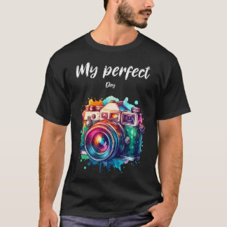 Kameravattenfärg Fotografpresenter för födelsedag T Shirt