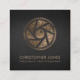 Kameravtryckarfotograf för lyxkamera Guld Fyrkantigt Visitkort