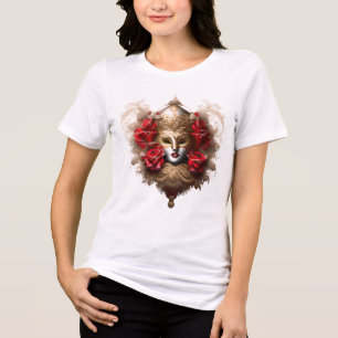 Kamermask med maskmaskering guld röd ros maskerad t shirt