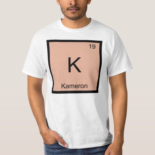 Kameron Namn Kemiskt Element Periodiska Systemet Tee (Framsida)