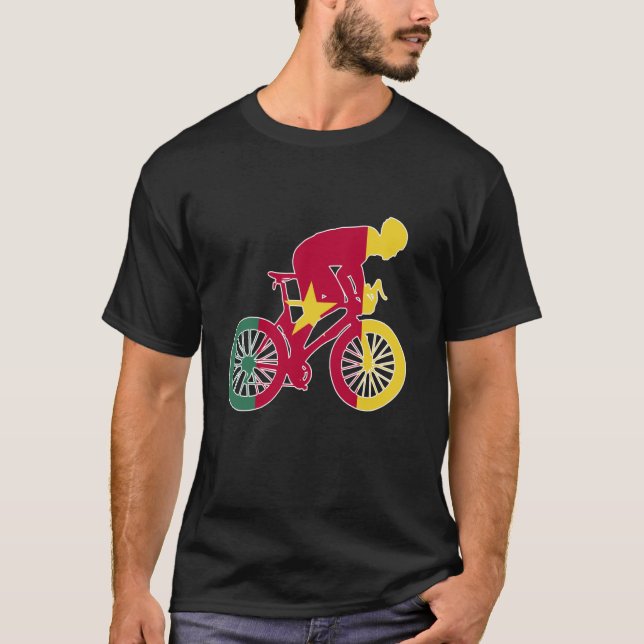 Kameroon Biker Rider Världs flaggor T Shirt (Framsida)