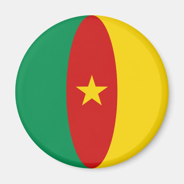 Kameroon Fisheye Flagga Magnet (Framsidan)
