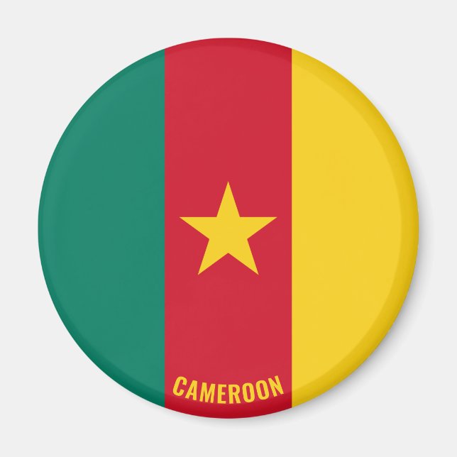 Kameroon Flagga Charming Patriotic Magnet (Framsidan)