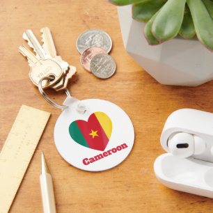 Kameroon Heart Flagga Nyckelring