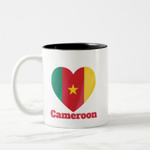 Kameroon Heart Flagga Två-Tonad Mugg