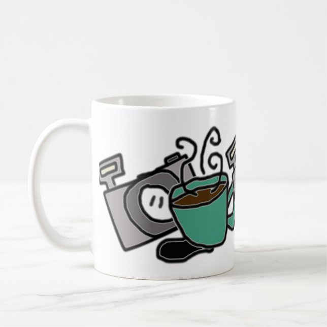 Kameror och kaffe kaffemugg (Vänster)