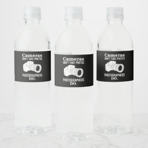 Kameror ta inte fotografier fotografi vattenflaskor etikett
