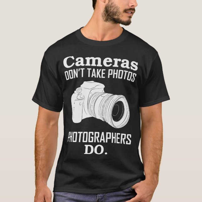 Kameror tar inte fotografier fotografi t shirt (Framsida)
