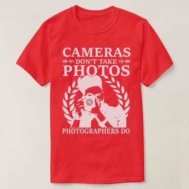 Kameror tar inte foton som visar fotofotografering t shirt (Design framsida)
