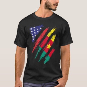 Kamerun American Grown Flagga USA Patriot Heritage T Shirt