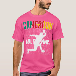 Kamerun Bordtennis Fans Jersey Kamerunska Flaggan T Shirt