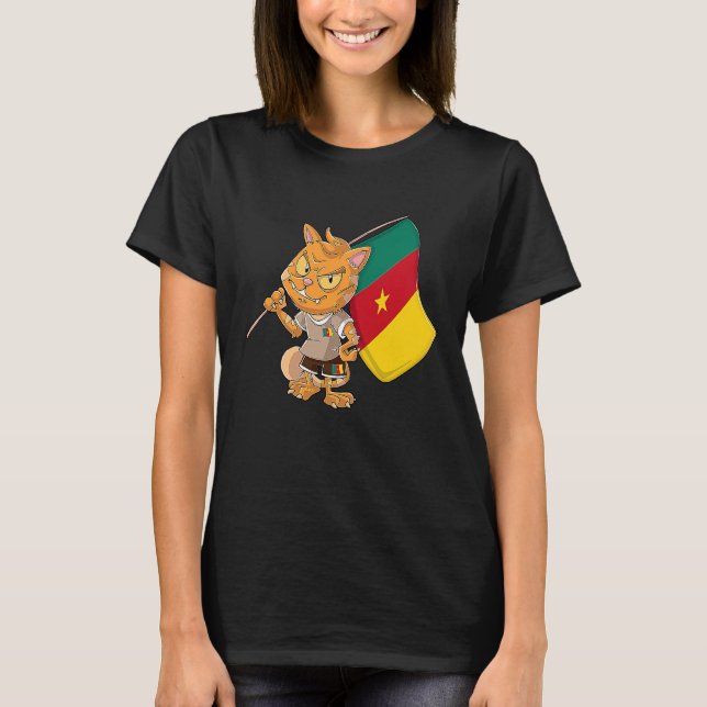 Kamerun fan katt t shirt (Framsida)