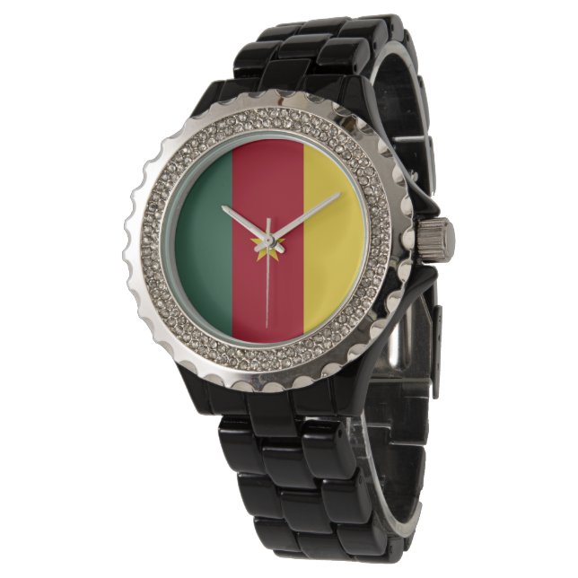 Kamerun flagga armbandsur (Vinklad)