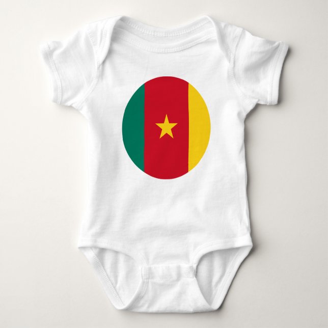 Kamerun flagga baby jersey bodydress t shirt (Framsida)