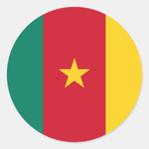 Kamerun-Flagga, Flagga Kamerun Runt Klistermärke