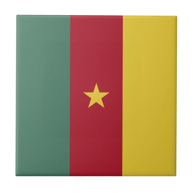 Kamerun flagga kakelplatta (Framsidan)