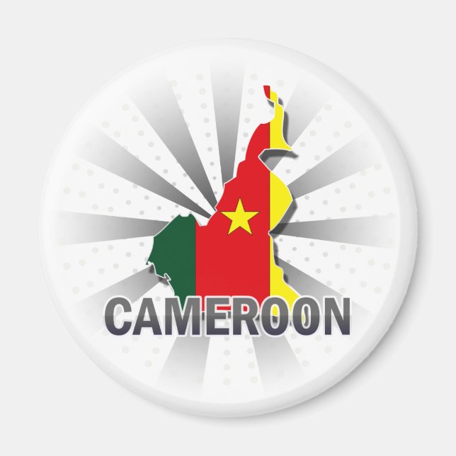 Kamerun Flagga Karta 2.0 Magnet (Framsidan)
