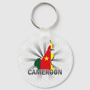 Kamerun Flagga Karta 2.0 Nyckelring