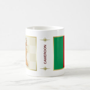 Kamerun Flagga + Karta Mugg