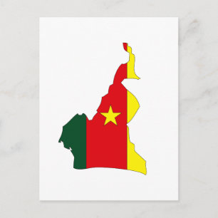 Kamerun flagga karta vykort