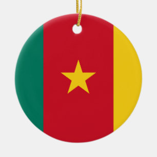 Kamerun flagga keramiskt prydnadsföremål julgransprydnad keramik