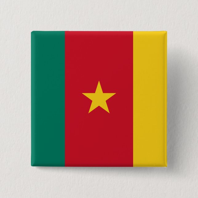 Kamerun Flagga Knapp (Framsida)