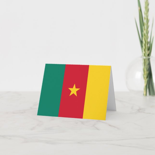Kamerun Flagga Kort (Framsida)