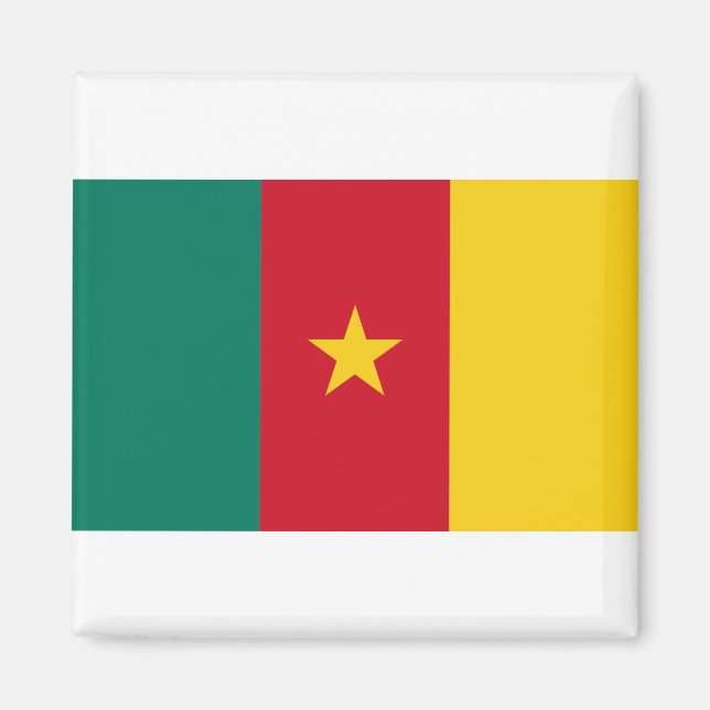 Kamerun Flagga Magnet (Framsidan)