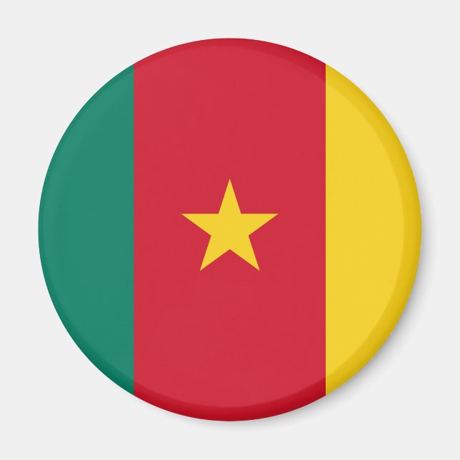Kamerun flagga Magnet (Framsidan)