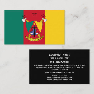 Kamerun, Flagga och Jacka av Arm, Flagga av Kameru Visitkort