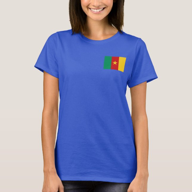 Kamerun Flagga och Karta dk T-Shirt (Framsida)