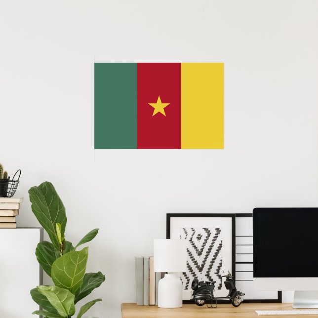 Kamerun flagga poster (Hemmakontoret)