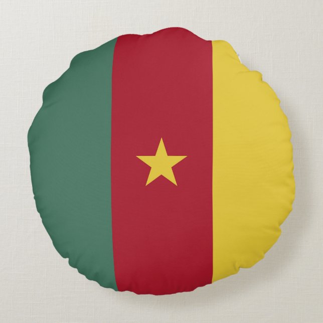 Kamerun flagga rund kudde (Baksidan)