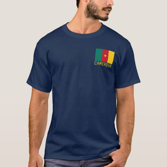 Kamerun Flagga T Shirt (Framsida)