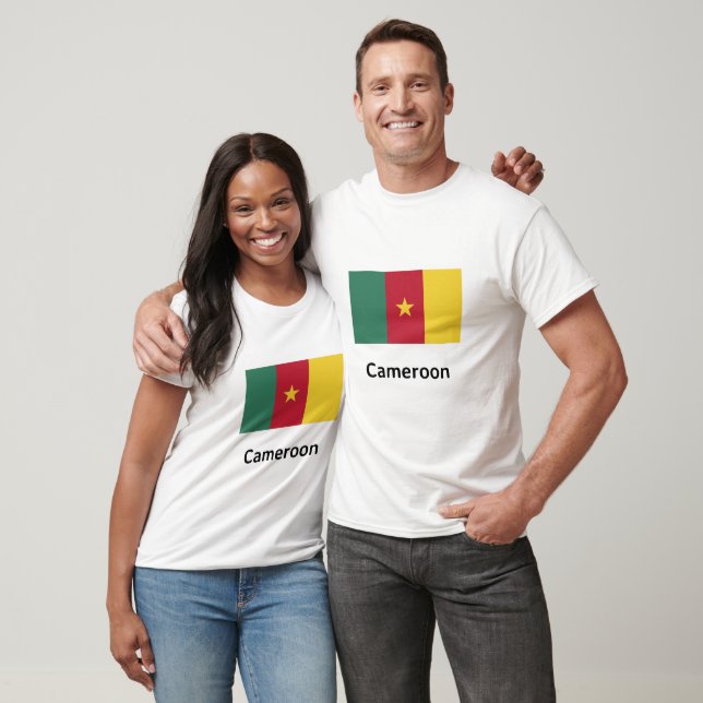 Kamerun Flagga T Shirt (Unisex)
