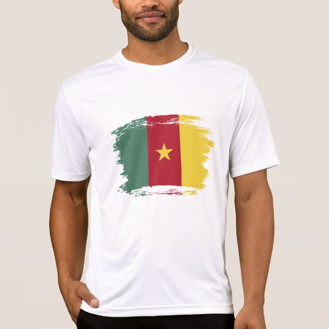 Kamerun flagga t shirt (Framsida)