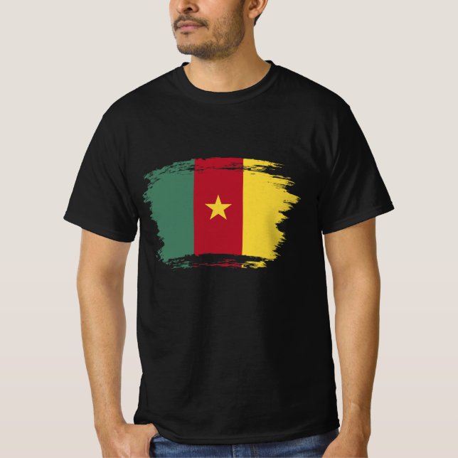 Kamerun flagga t shirt (Framsida)