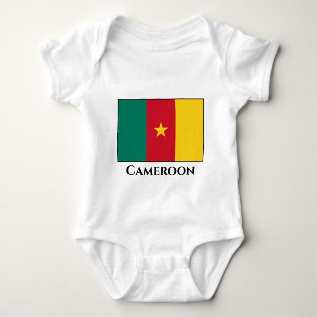 Kamerun Flagga T Shirt (Framsida)