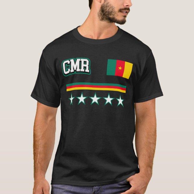 Kamerun Flagga Tee Shirt (Framsida)