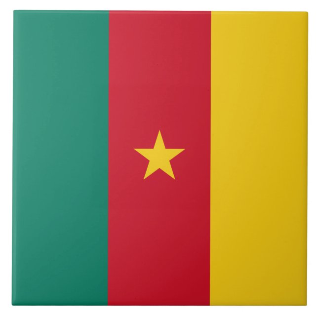 Kamerun Flagga Tile Kakelplatta (Framsidan)