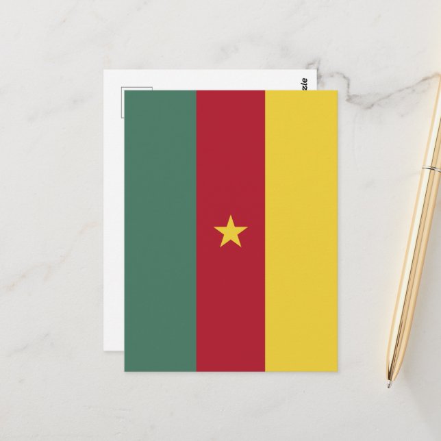 Kamerun flagga vykort (Fram/Back In Situ)