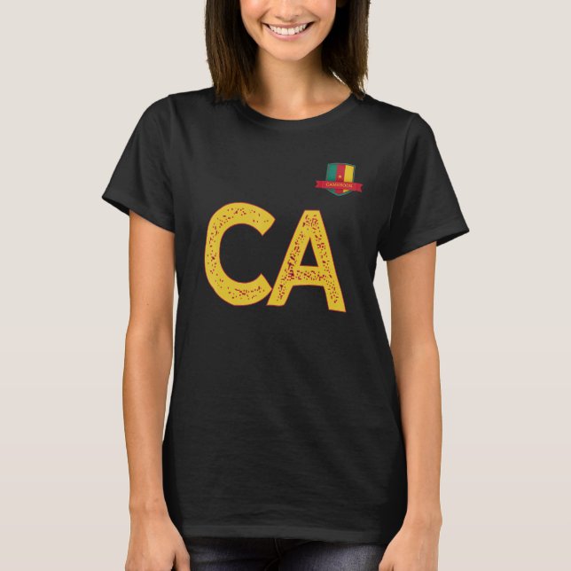 Kamerun Human-Flagga Group klädel Brev C och A C T Shirt (Framsida)