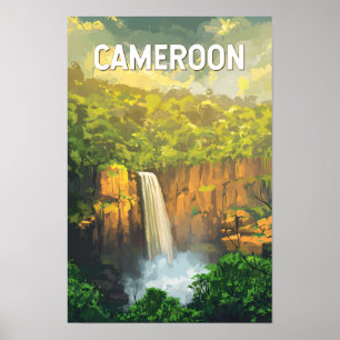 Kamerun Illustration Resa Konst Vintage Poster