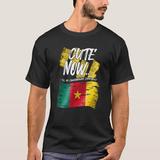 Kamerun Kameruns Flagga Proud Cute nu till Mel T Shirt (Framsida)