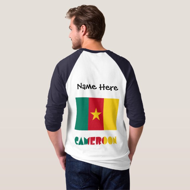 Kamerun Kameruns svarta Flagga-anpassning T Shirt (Hel baksida)