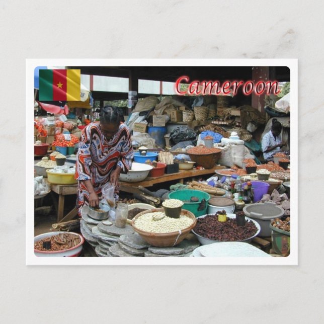 Kamerun - Marknaden - Vykort (Framsida)