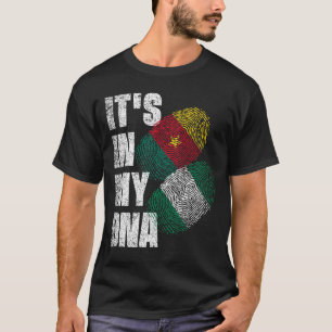Kamerun och Nigeria Mix DNA Heritage Flagga T Shirt